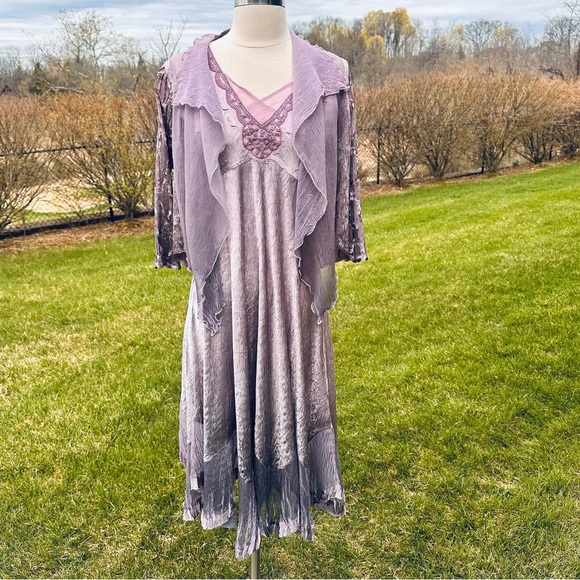 Komarov Asymmetrical Dress with Beaded Embellishments & Matching Jacket - Picture 3 of 16